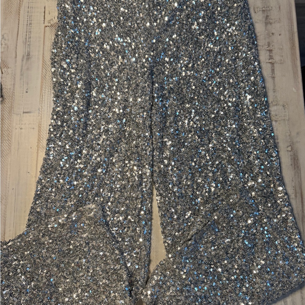 Forever 21 Shimmering Silver Sequin Pants